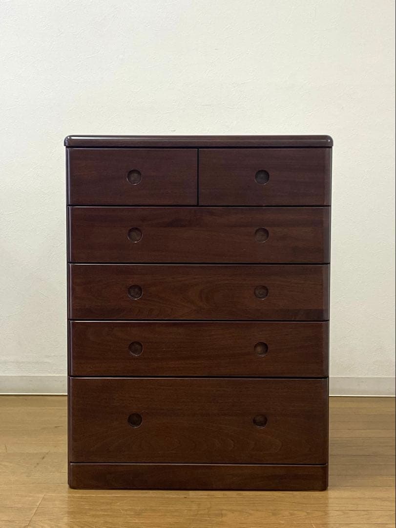 橋詰家具 民芸 木製 チェスト 箪笥 リビング 収納 整理 引出し6杯 シンプル