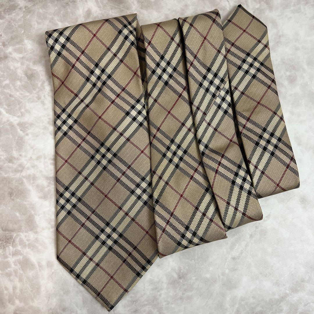 美品✨超人気デザイン✨️バーバリーロンドン ネクタイ ノバチェック ベージュ