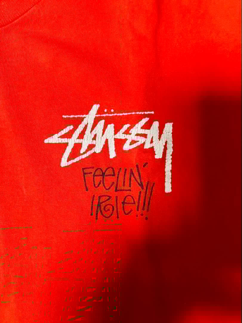 Stussy Tシャツ Lサイズ レッド　ラスタ　USA製　オールド