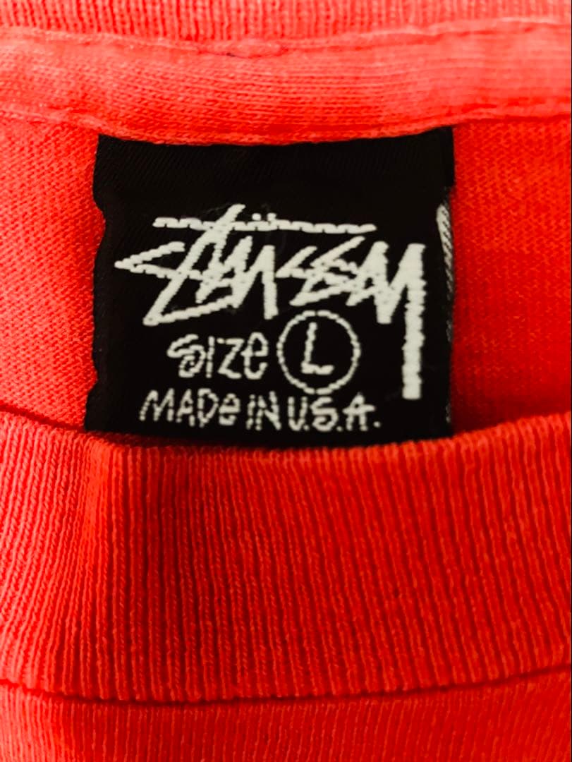 Stussy Tシャツ Lサイズ レッド　ラスタ　USA製　オールド