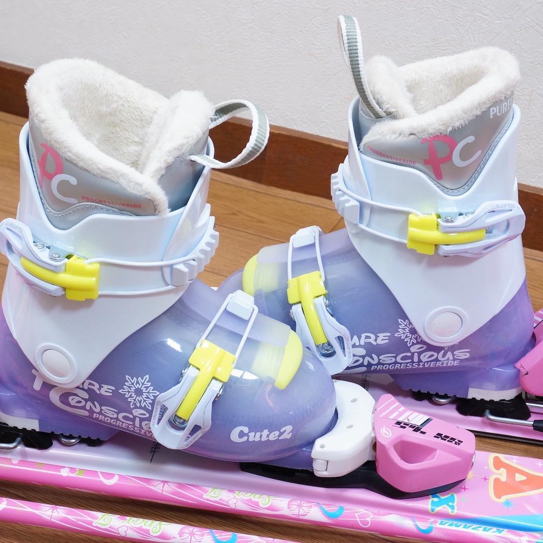 メンテ済 106cm 靴19cm KAZAMA スキーセット (110)