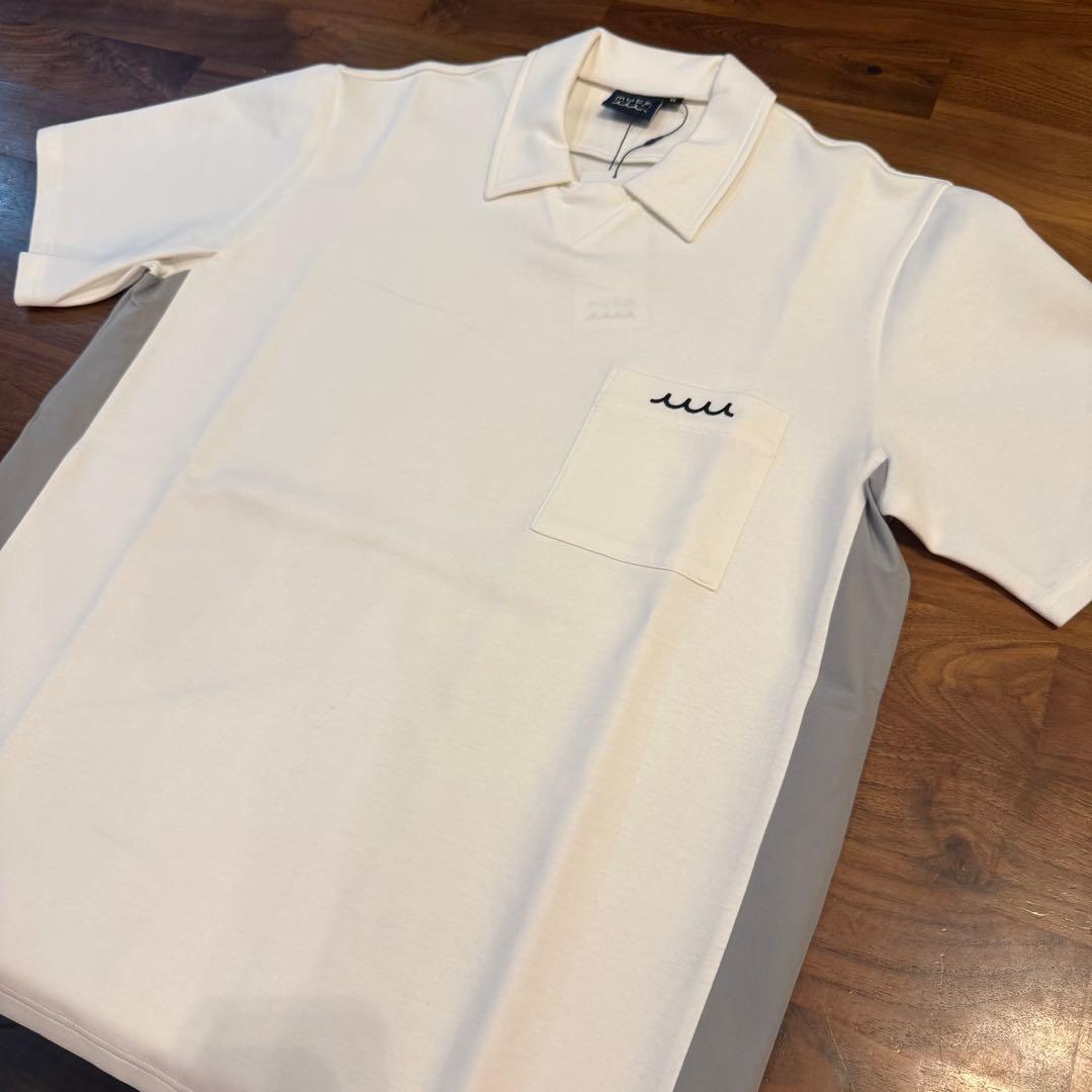 新品タグ付 ムータマリン セットアップ ポロシャツ ハーフパンツ 白×灰 L相当