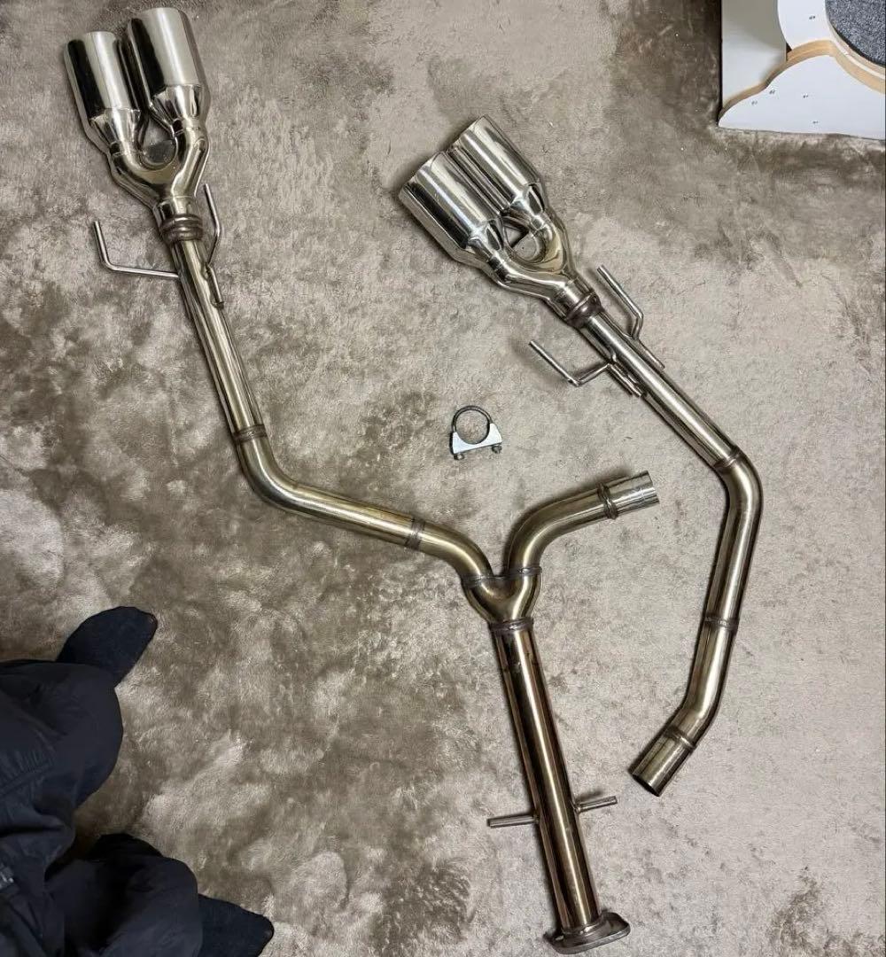 21クラウン ４本出し100Φワンオフ 延長加工マフラースリーキャッツ最終値下げ