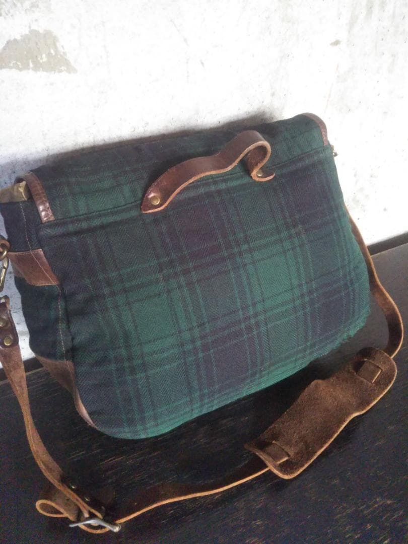 最高級!RRLダブルアールエル 底面オールレザー大型ショルダーバッグ