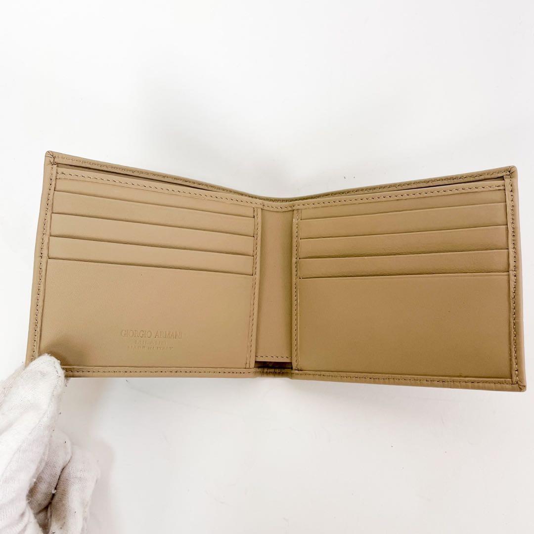 未使用品 現行 GIORGIO ARMANI アルマーニ 財布 クロコ型押し