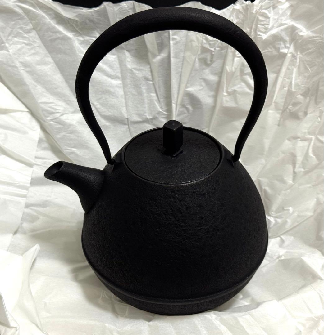 南部鉄器 空間鋳造 鉄瓶 Egg 大 黒