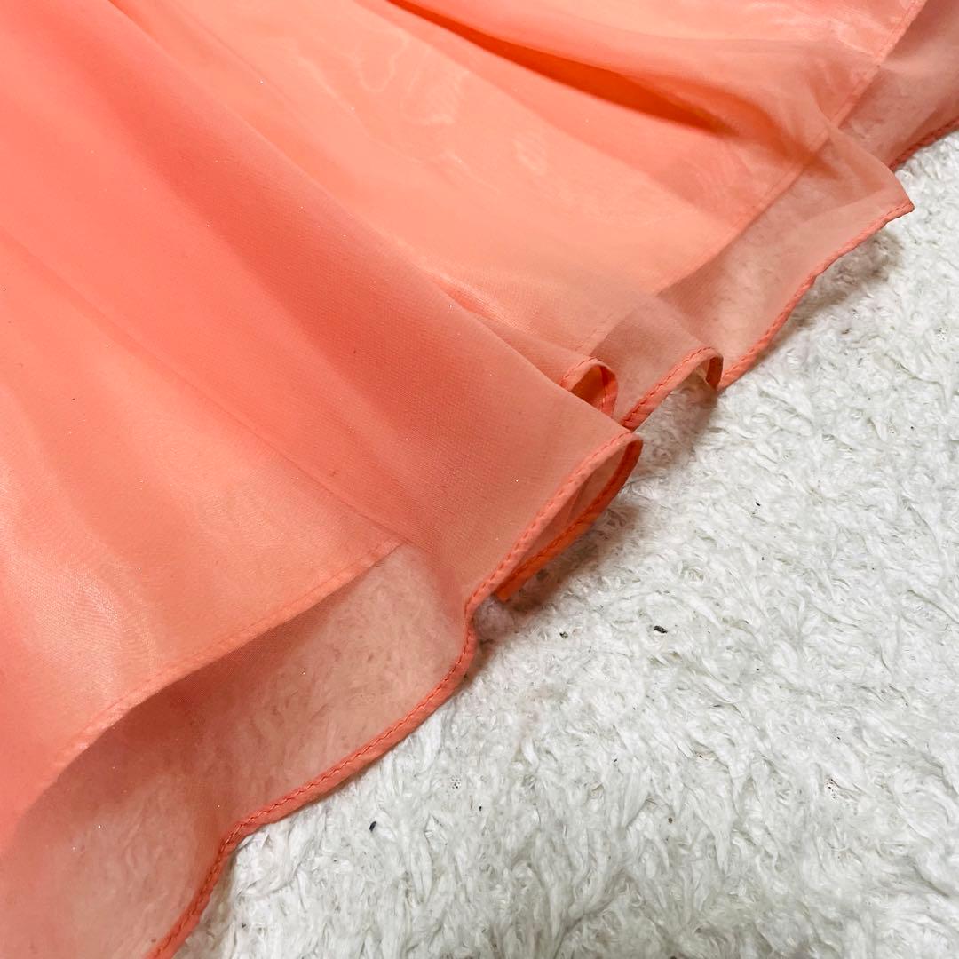 希少✨エメ✨ステージドレス　演奏会 9号　サーモンピンク　ギャザーフレア