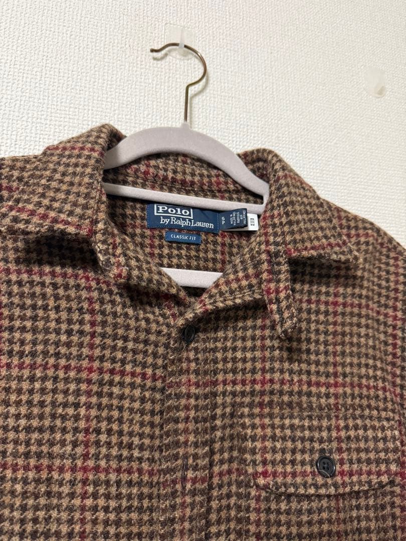 希少　POLO RALPHLAUREN シェットランド　ウール オーバー シャツ
