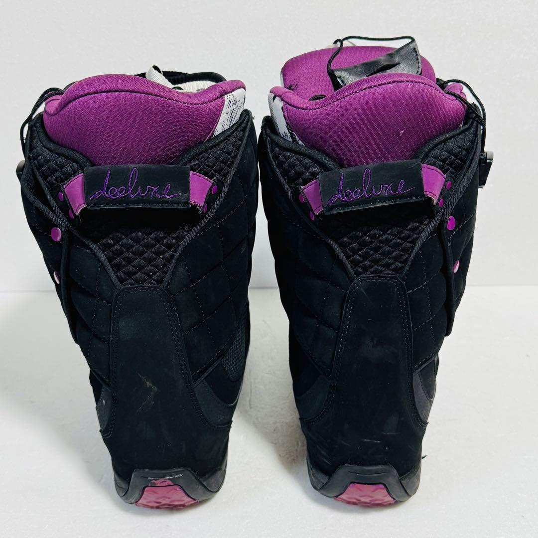 24.5cm スノーボードブーツ レディース DEELUXE 黒紫色 初心者