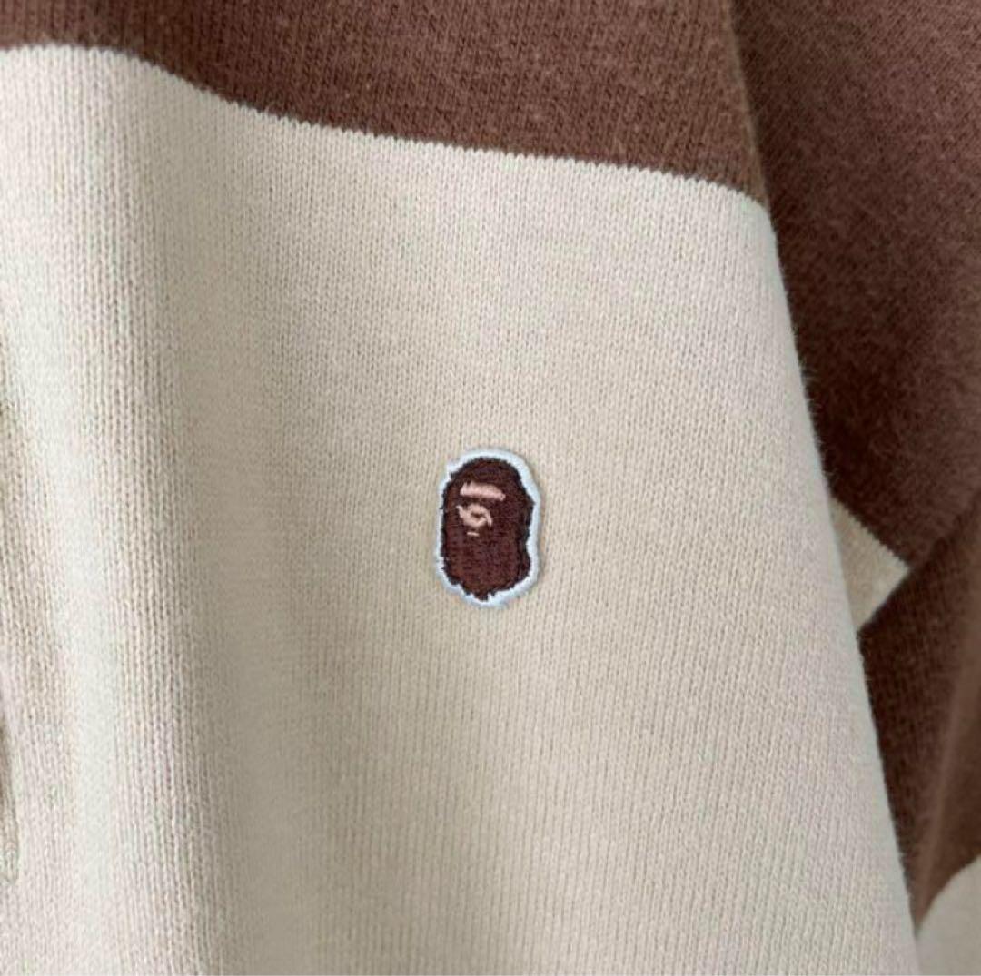 A BATHING APE ポロシャツ ボーダー　ブラウン