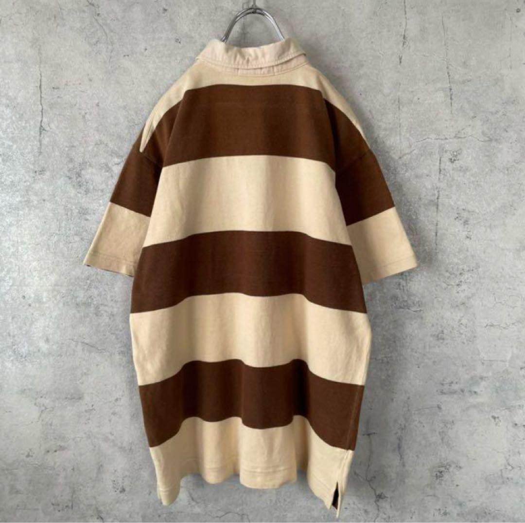 A BATHING APE ポロシャツ ボーダー　ブラウン