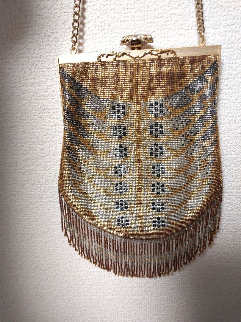 アンティーク　メタルビーズバッグ