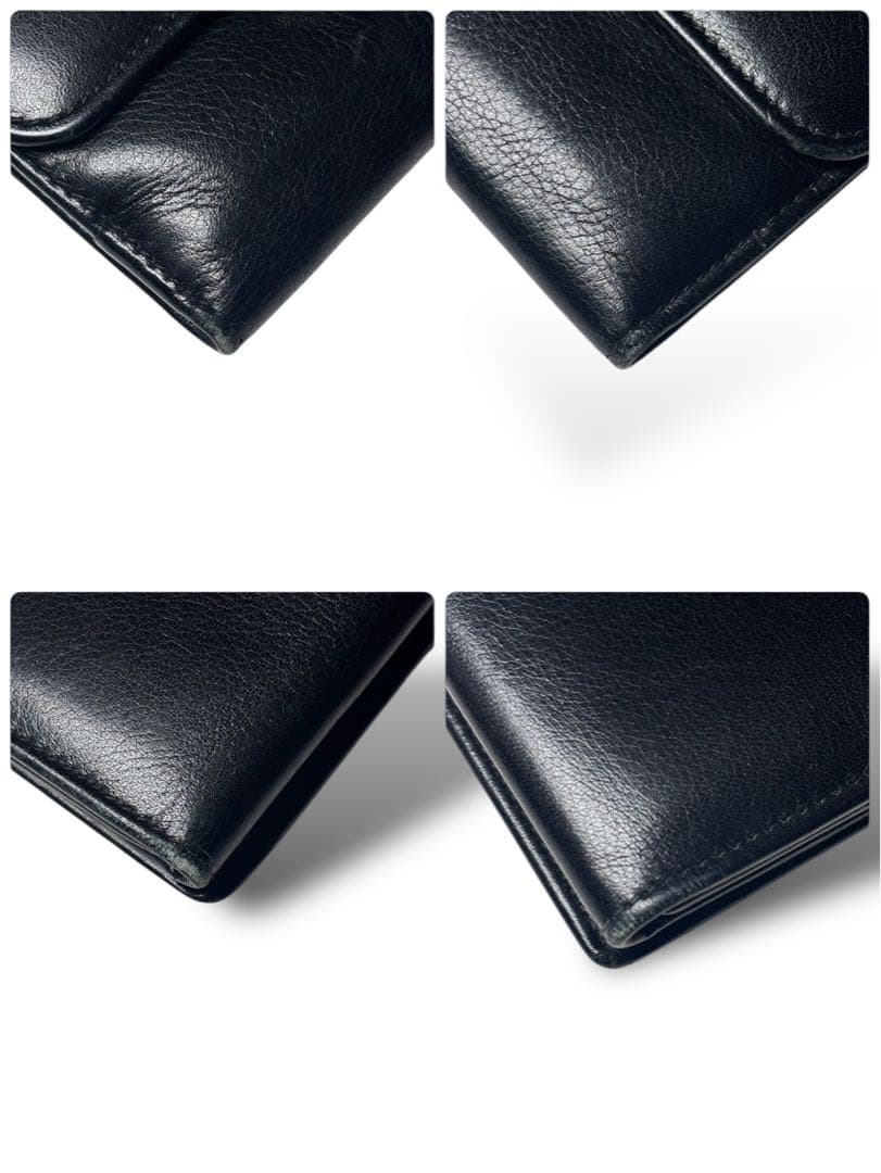 グッチ　長財布　ブラック　レザー　ゴールド金具