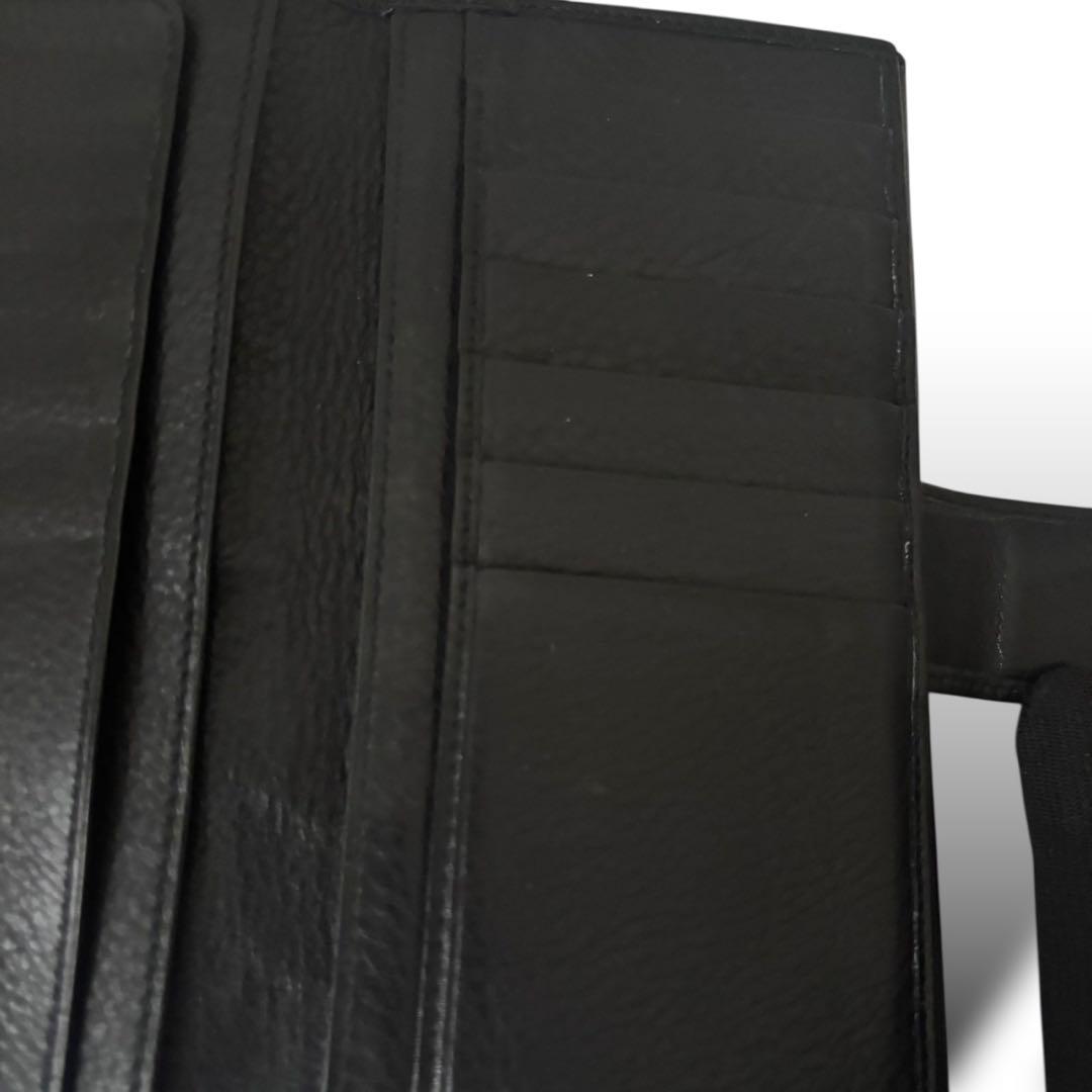 グッチ　長財布　ブラック　レザー　ゴールド金具