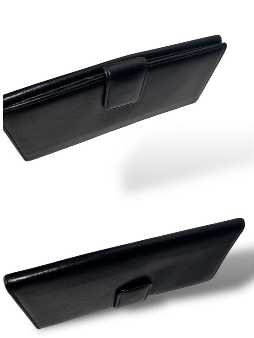 グッチ　長財布　ブラック　レザー　ゴールド金具