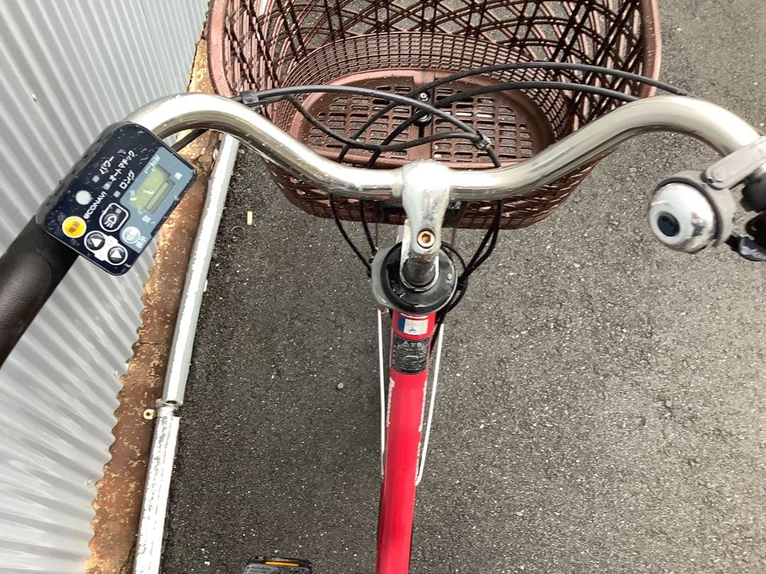 パナソニック新機種電動アシスト自転車vivi26インチレッドボディー