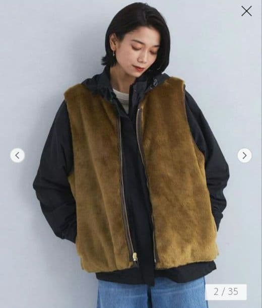 【別注】〈Barbour〉キルティング×フェイクファー リバーシブルベスト