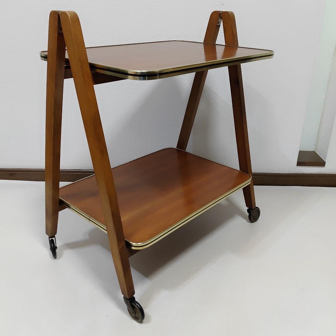 ドイツ製 北欧家具 ワゴンテーブル アンティーク キャスター付き 折り畳み