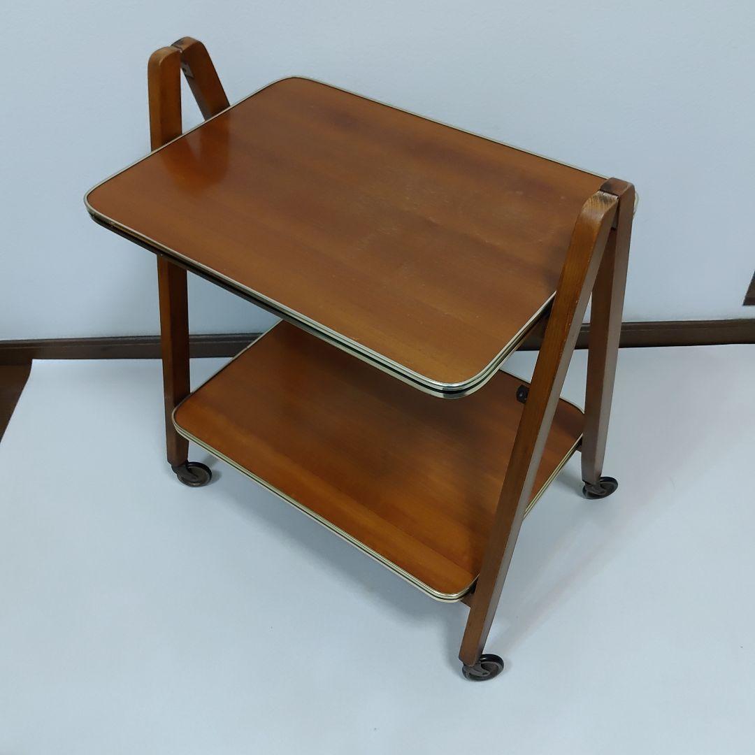 ドイツ製 北欧家具 ワゴンテーブル アンティーク キャスター付き 折り畳み