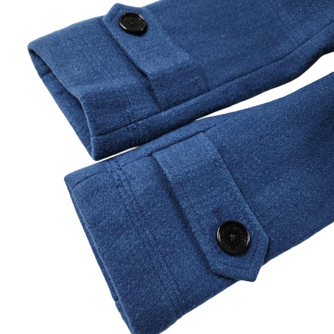 【 極美品 】 バーバリーブラックレーベル　ピーコート　ブルー　シャドーチェック