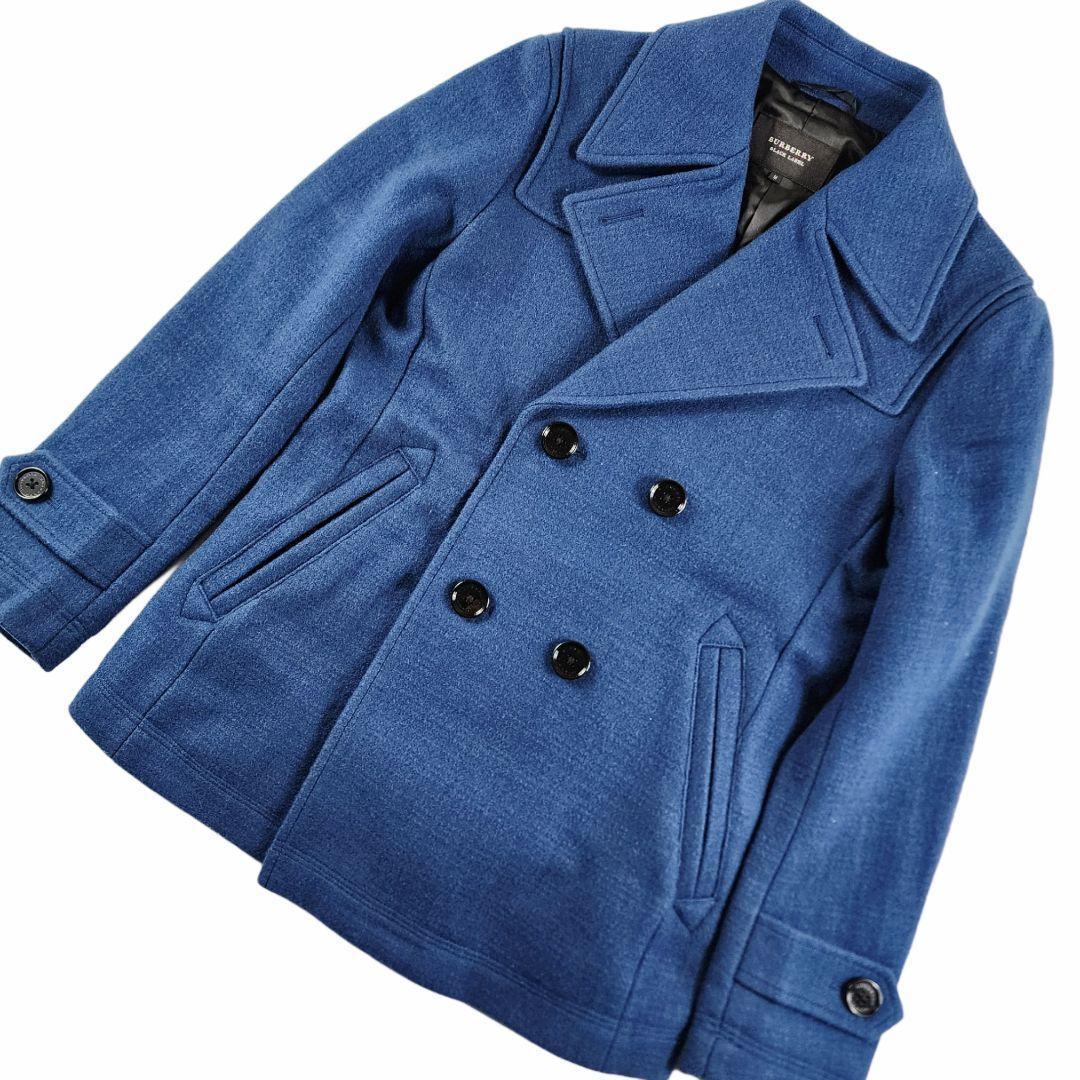 【 極美品 】 バーバリーブラックレーベル　ピーコート　ブルー　シャドーチェック