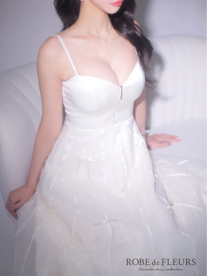 完売品　センタージップフレアリボンチュールミディキャバドレス