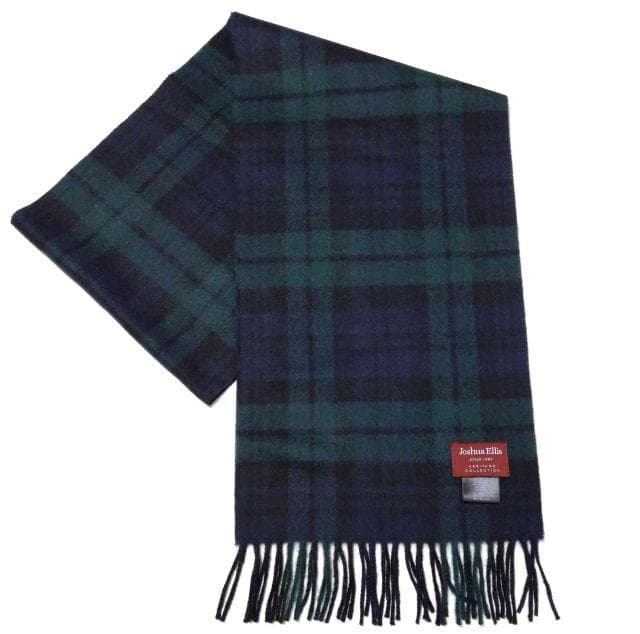 極美品★ジョシュアエリス★カシミヤ マフラー チェック グリーン