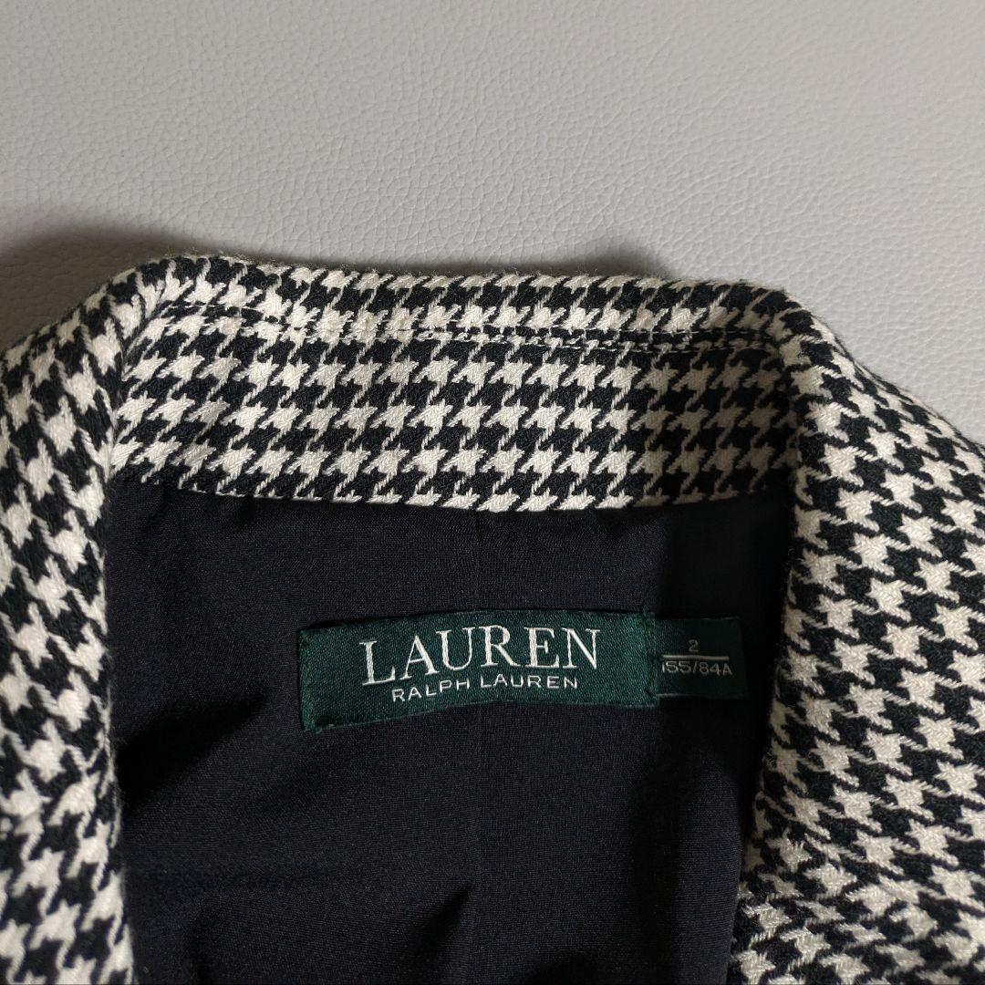 ラルフローレン／サイズ2 ハウンドトゥース 金ボタンブレザージャケット