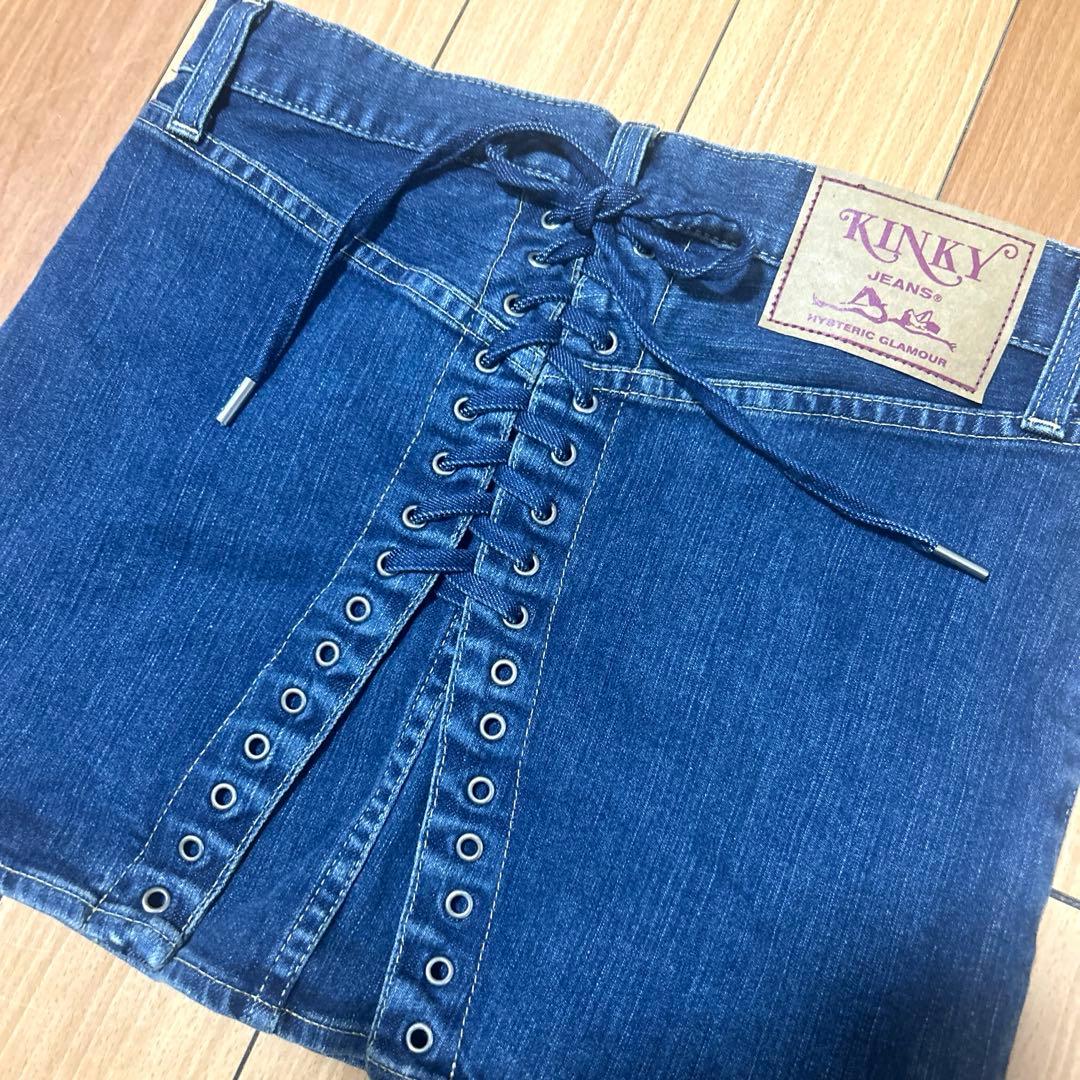 HYSTERIC GLAMOUR マイクロバックレースアップデニムスカート