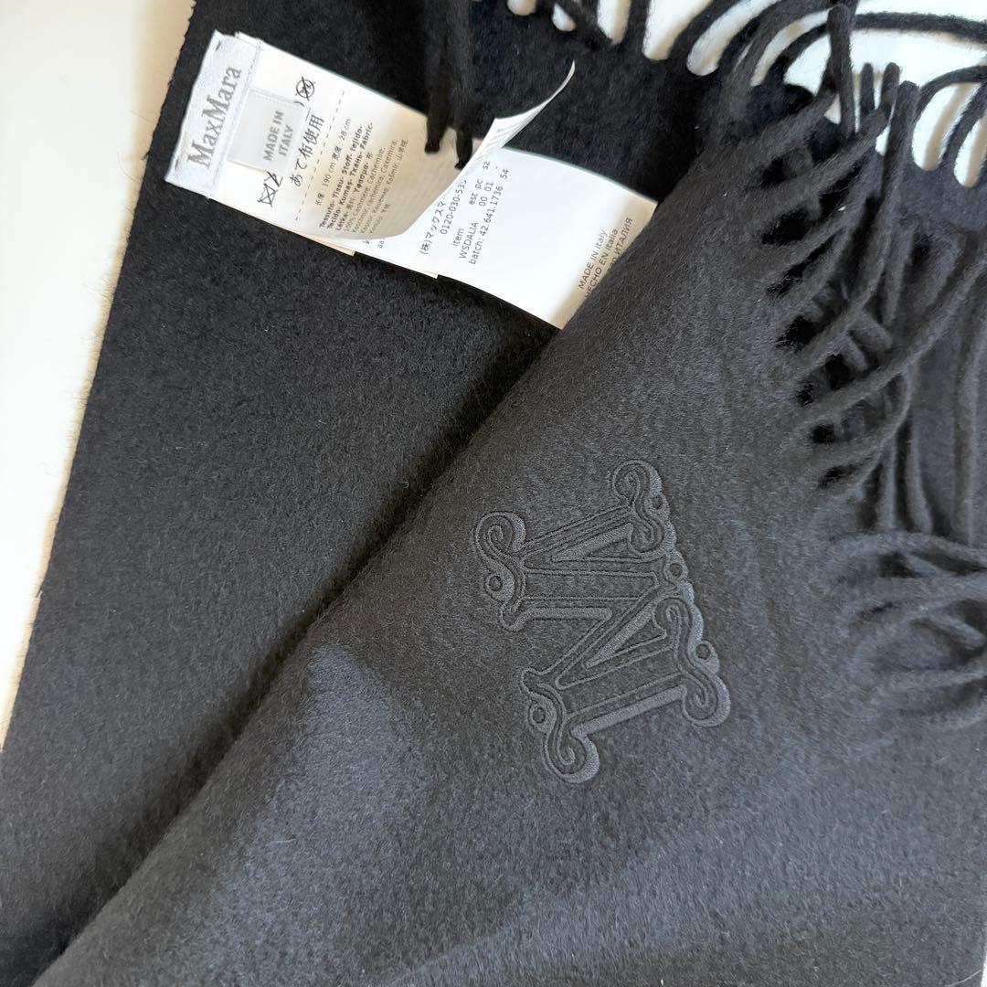 MaxMara マックスマーラ マフラー カシミヤ　ブラック　黒　レディース