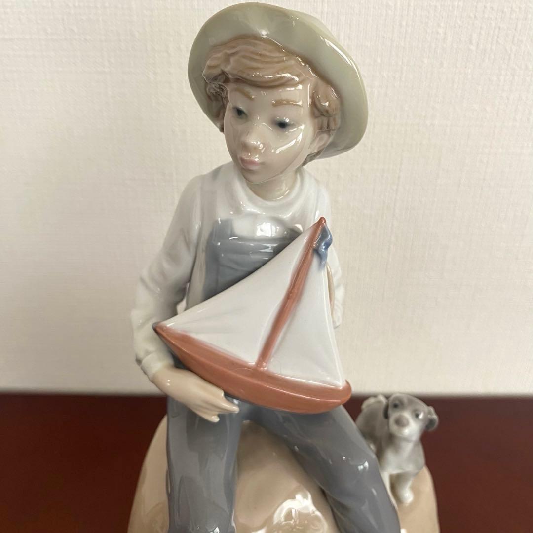 LLADRO リヤドロ 『 Sea Fever 』 ヨット 少年 犬 置物