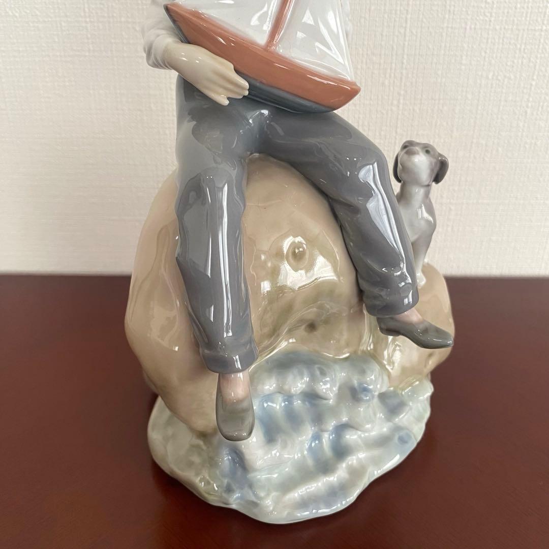 LLADRO リヤドロ 『 Sea Fever 』 ヨット 少年 犬 置物