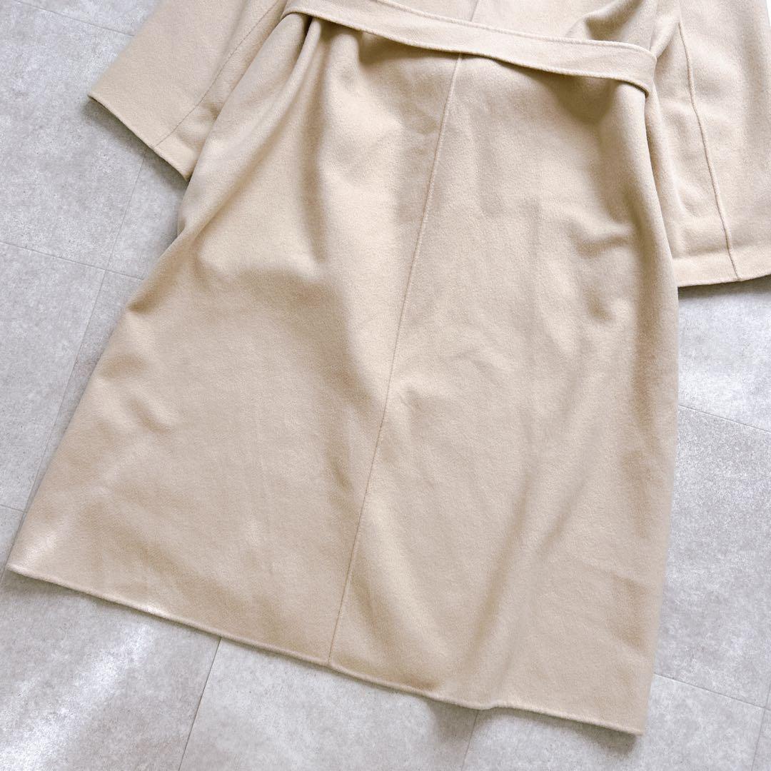 イエナ マンテコ ダブルフェイス リバーコート ベルト ベージュ ロング ウール