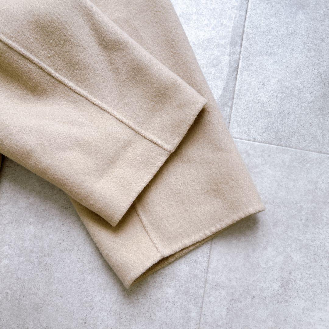 イエナ マンテコ ダブルフェイス リバーコート ベルト ベージュ ロング ウール