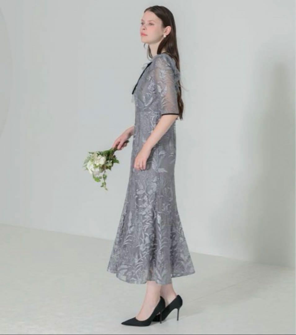 【ひゆん♡】レースパイピングフリルマーメイドワンピースドレス