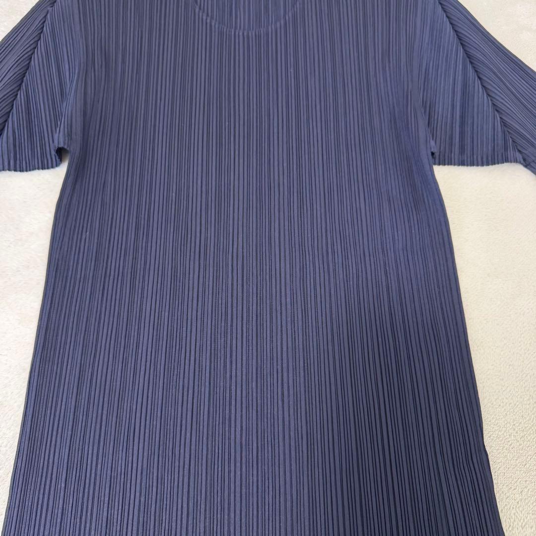美品✨PLEATS PLEASE プリーツ　長袖　ネイビー　XLサイズ
