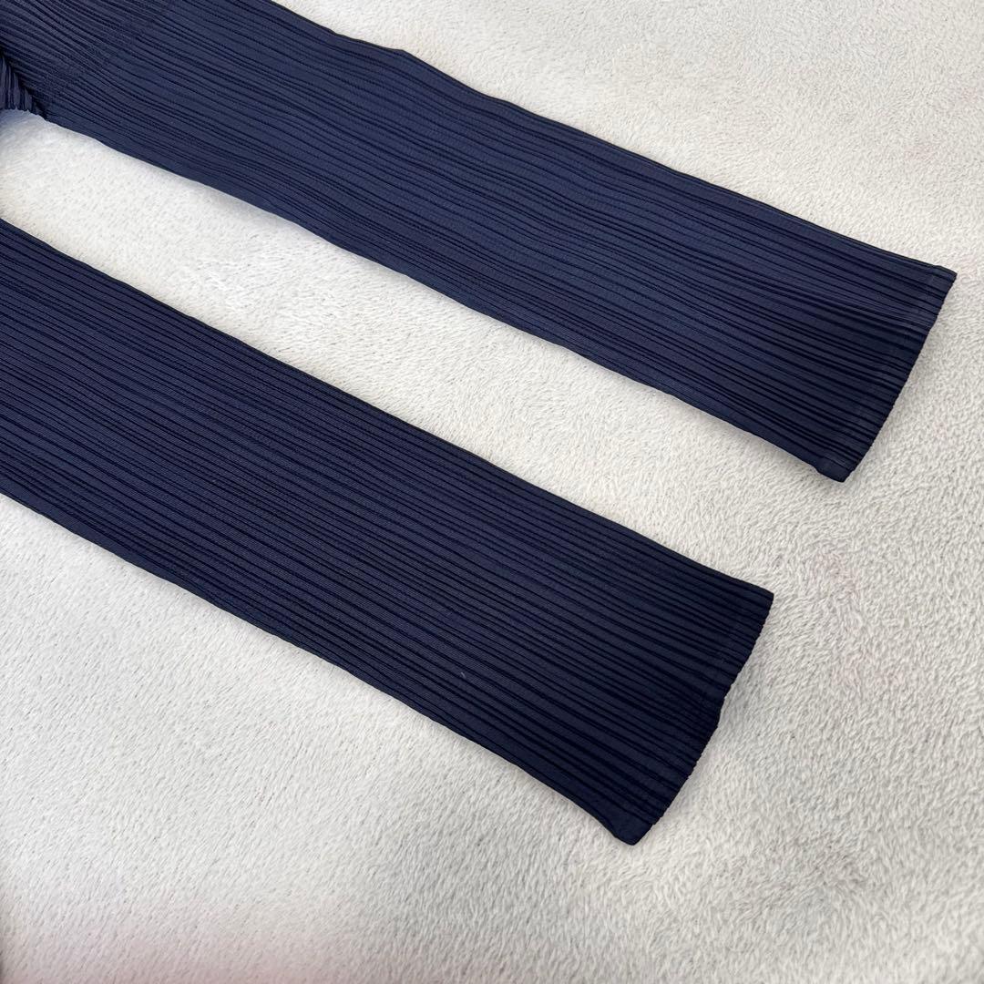 美品✨PLEATS PLEASE プリーツ　長袖　ネイビー　XLサイズ