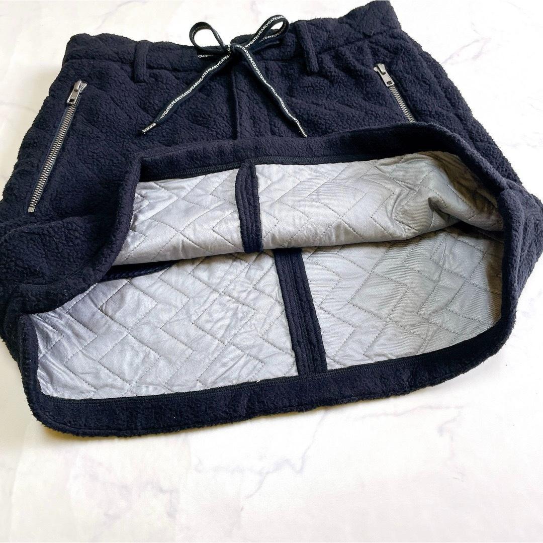 極美品 パーリーゲイツ 中綿キルティングスカート ボア フリース ゴルフ 0