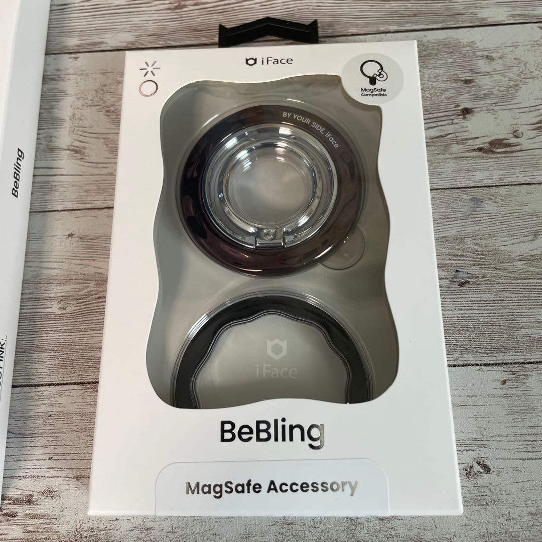 新品iPhone16proブラックとリングセットifaceBeBling
