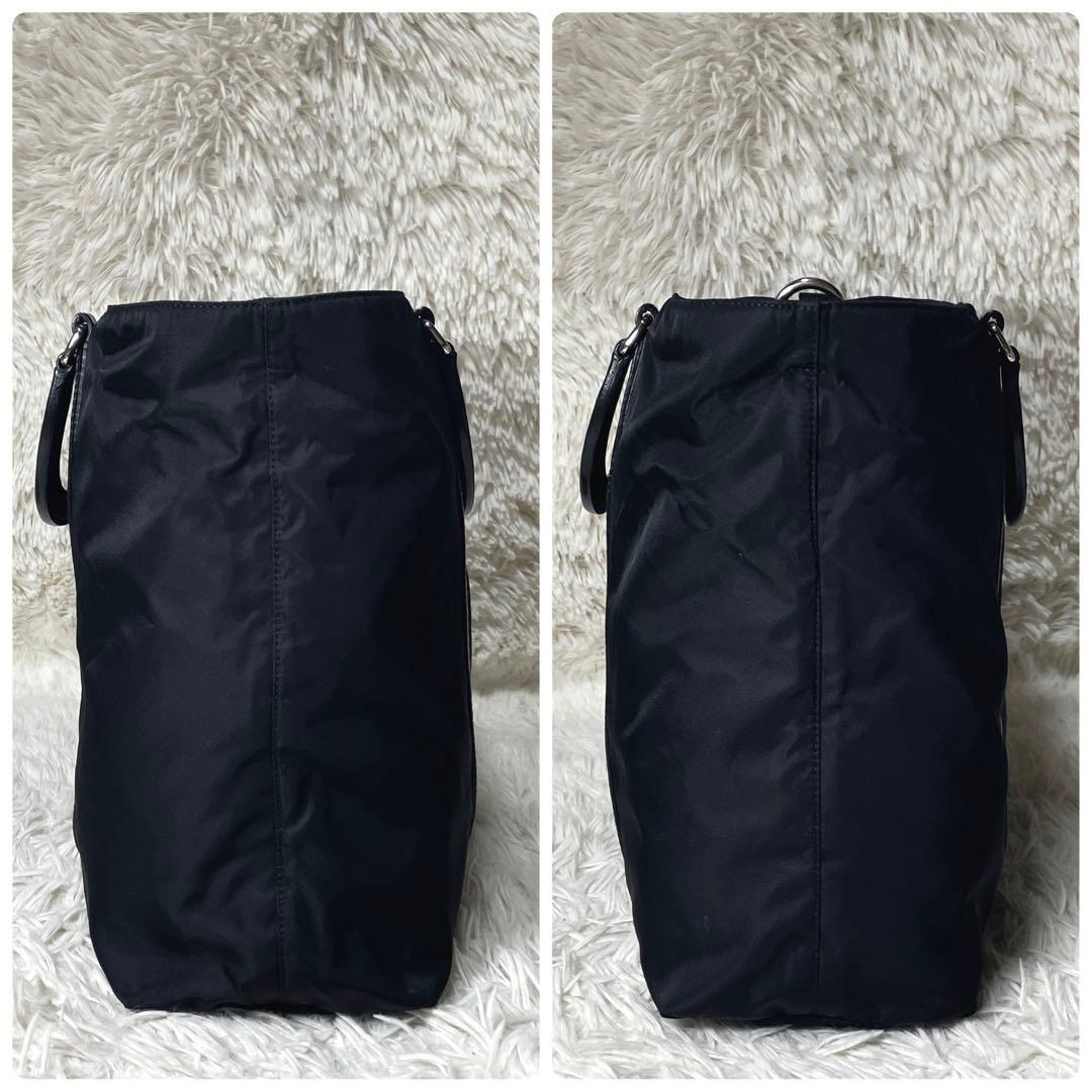 【良品】PRADA プラダ　ビジネスバッグ　トート　ナイロン　レザー　ブラック