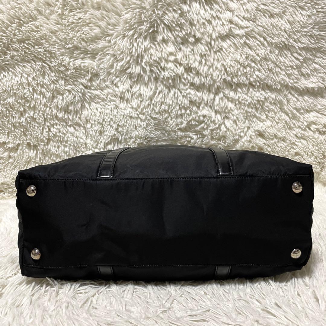 【良品】PRADA プラダ　ビジネスバッグ　トート　ナイロン　レザー　ブラック
