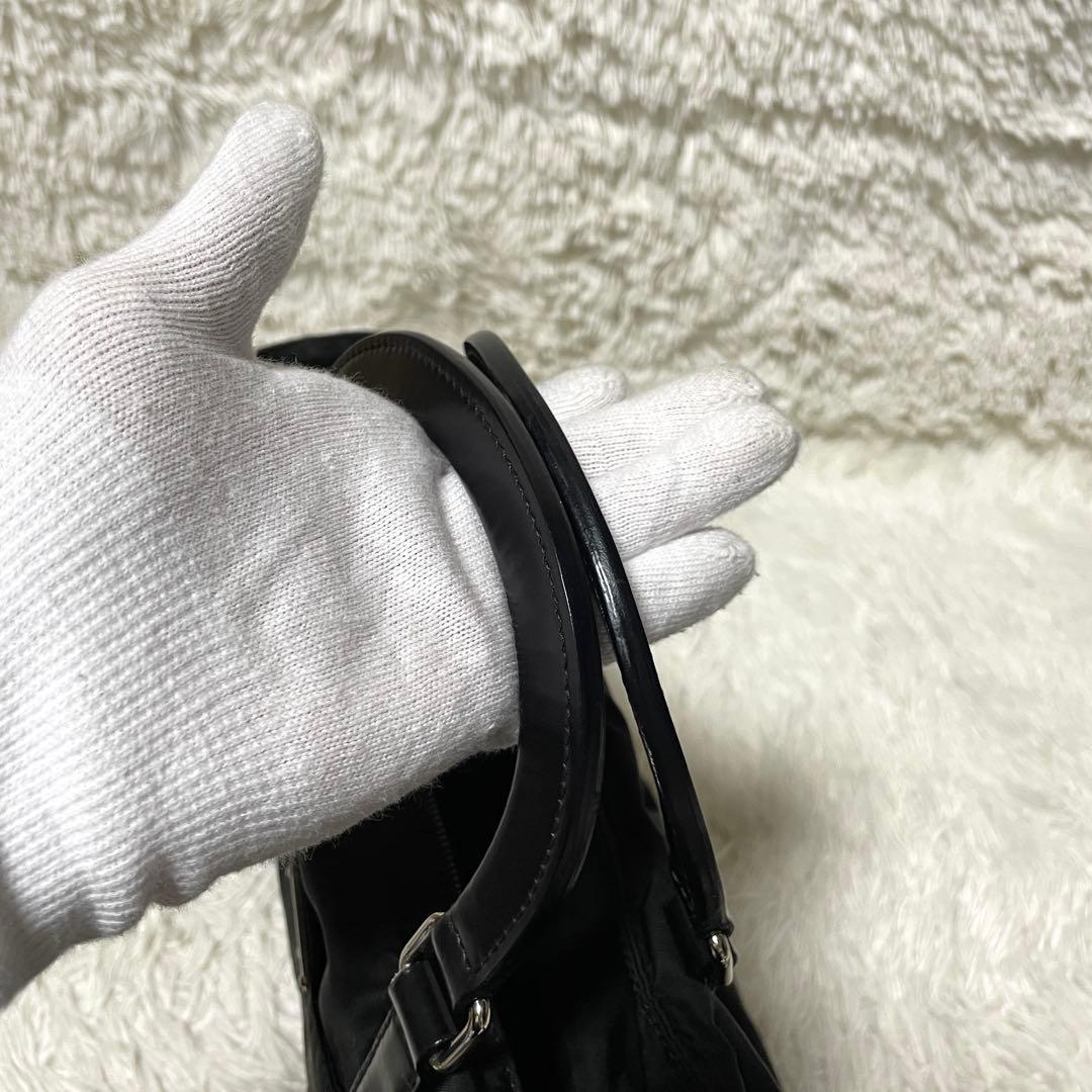 【良品】PRADA プラダ　ビジネスバッグ　トート　ナイロン　レザー　ブラック