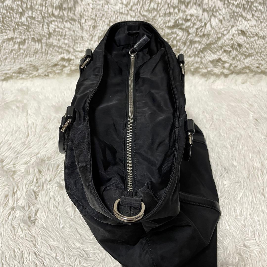 【良品】PRADA プラダ　ビジネスバッグ　トート　ナイロン　レザー　ブラック