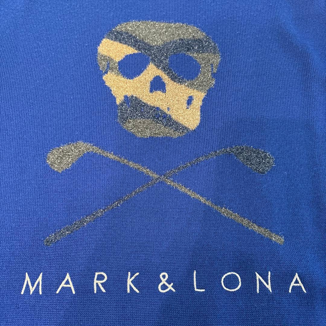 MARK & LONA スカル Vネックセーター 青