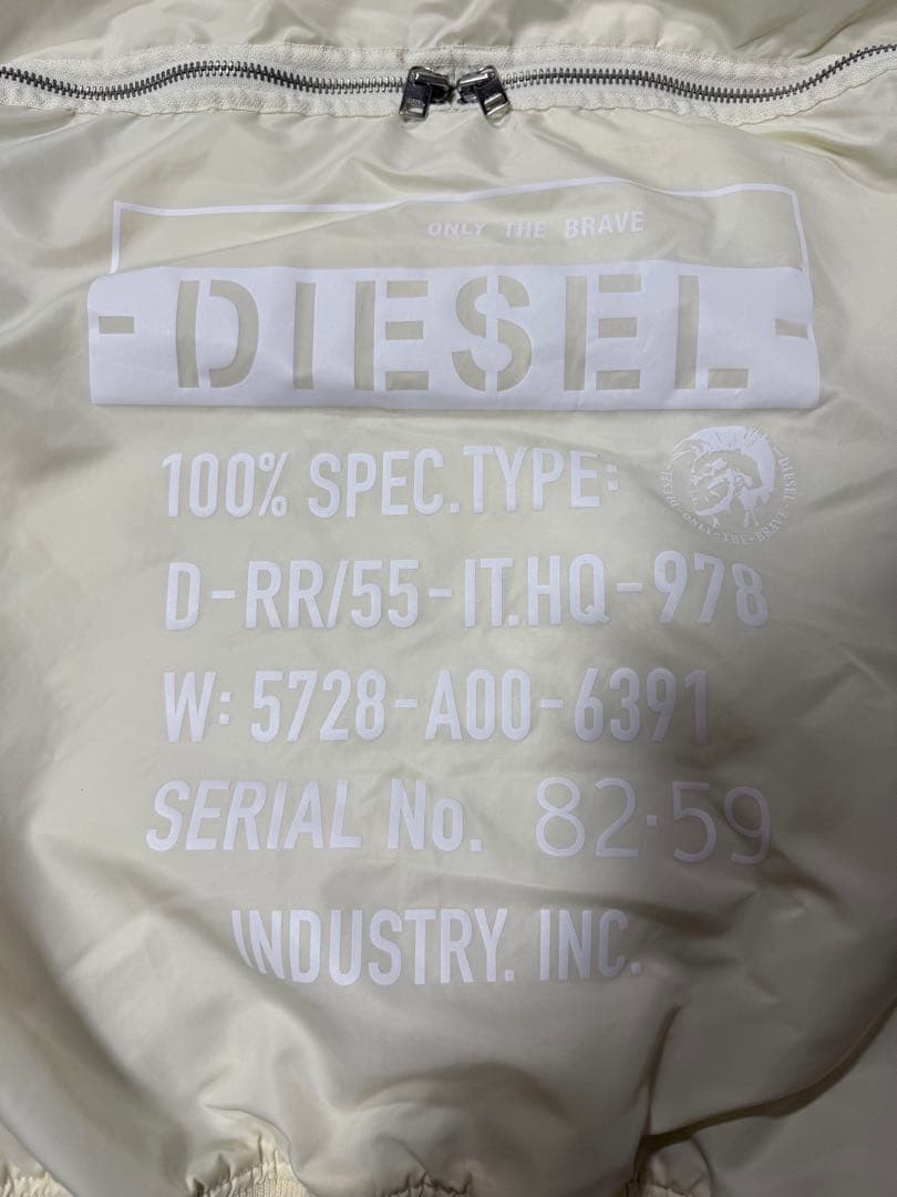 値下げ DIESEL フライトジャケット　ＸＬ　オフホワイト系