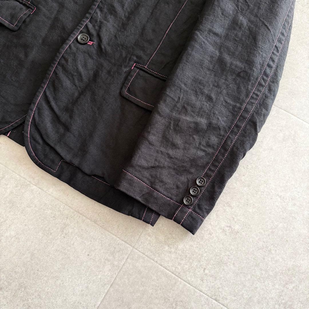 コムデギャルソンオム　テーラードジャケット　リネン100%　AD2005　黒