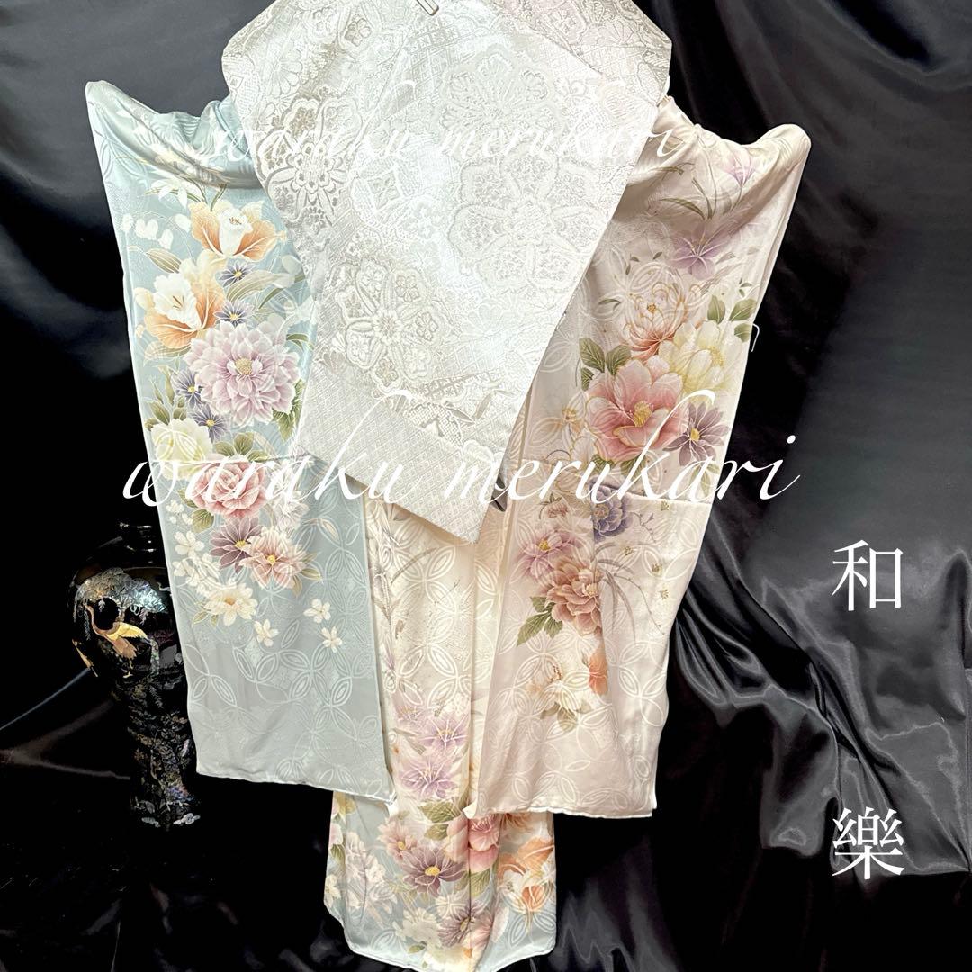 ♦︎くすみ振袖♦︎金彩加工♦︎豪華刺繍♦︎牡丹菊紋♦︎成人式♦︎フルセット♦︎フルオーダー特急