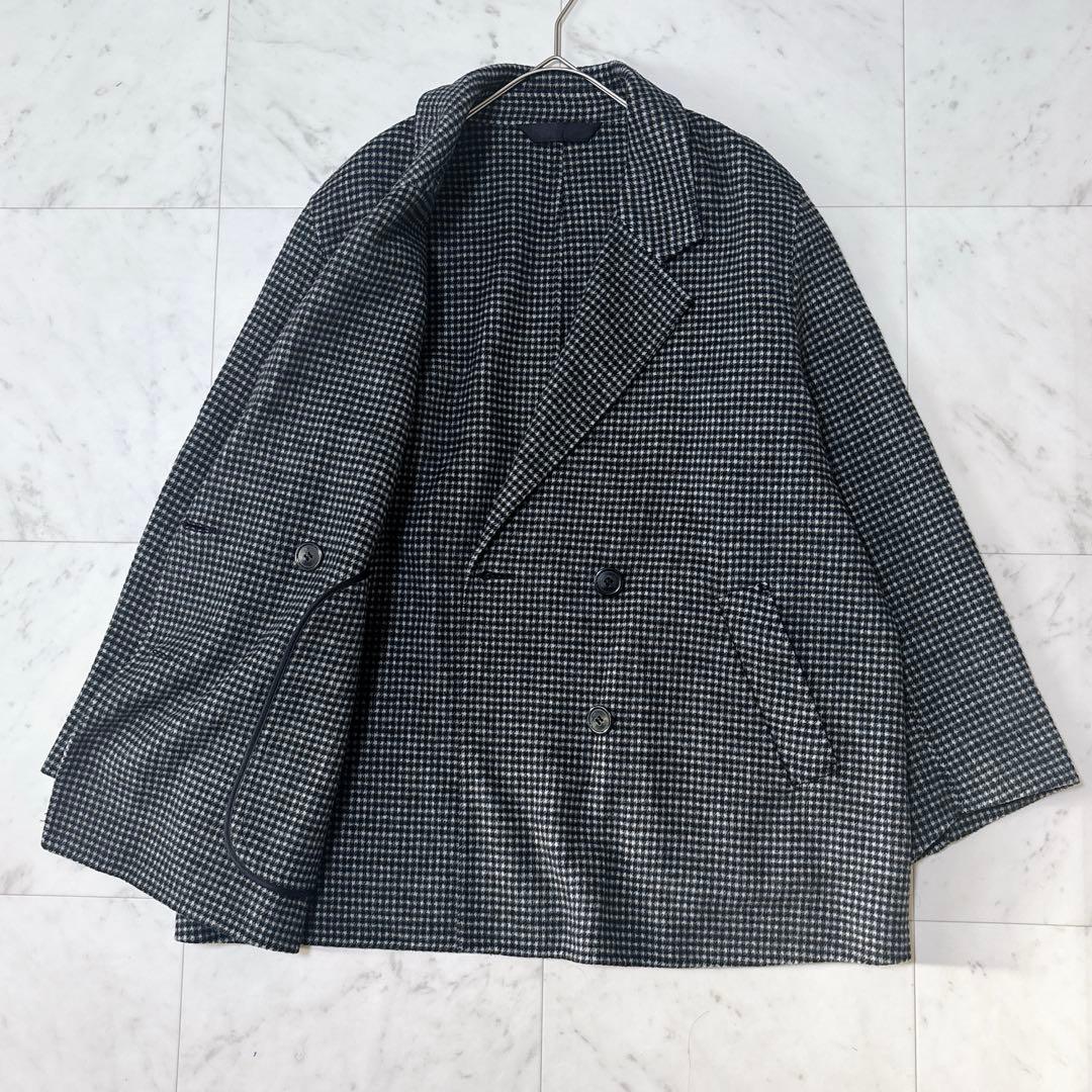 極美品 レリューム 23AW ゆったり ウールナイロンリバージャケット 千鳥柄