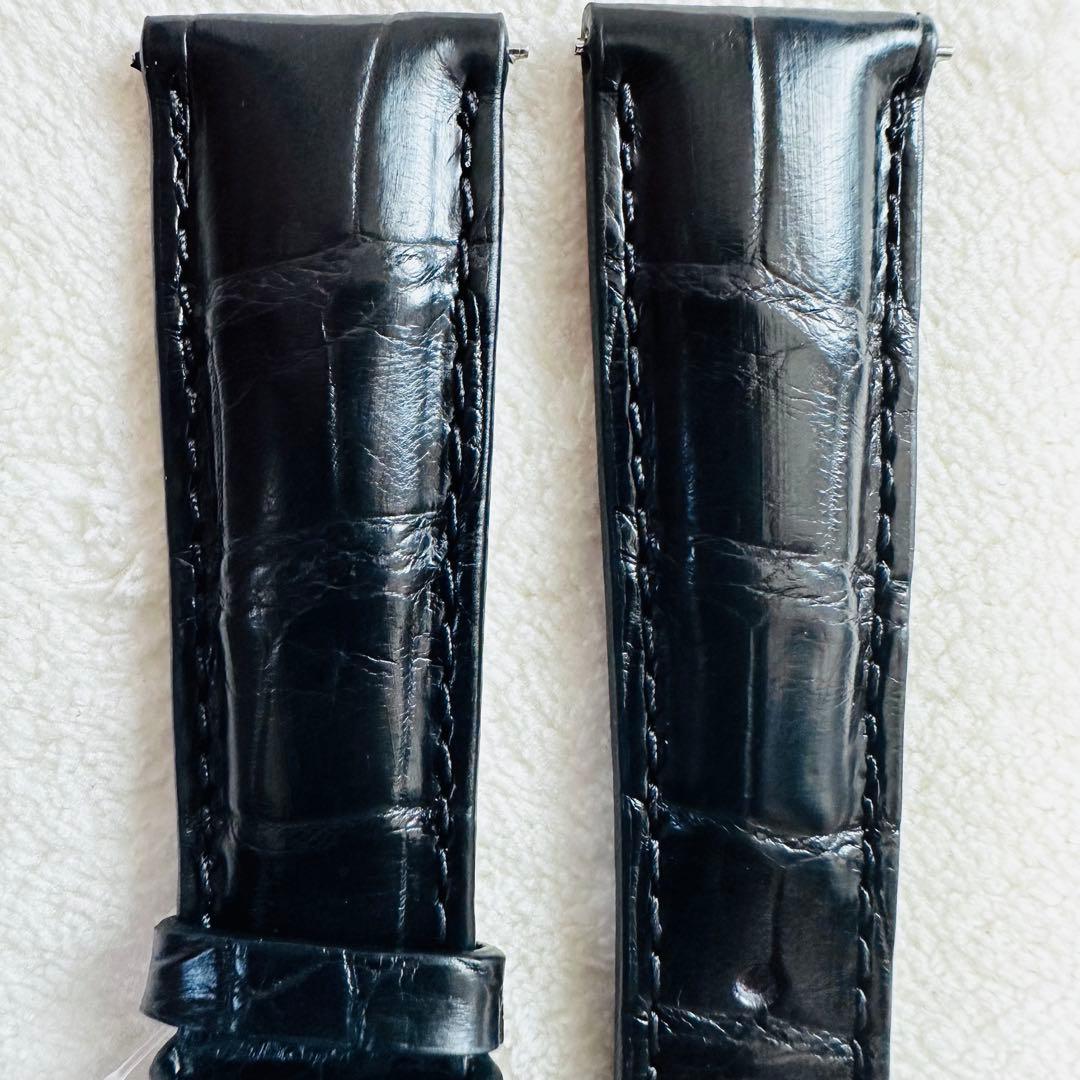 6003#20mm-16mmブラック★本物クロコダイルベルト★スイス製