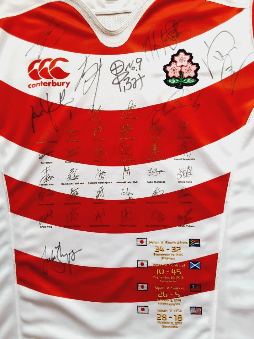 希少 ラグビー日本代表 記念ジャージ 選手直筆サイン入り